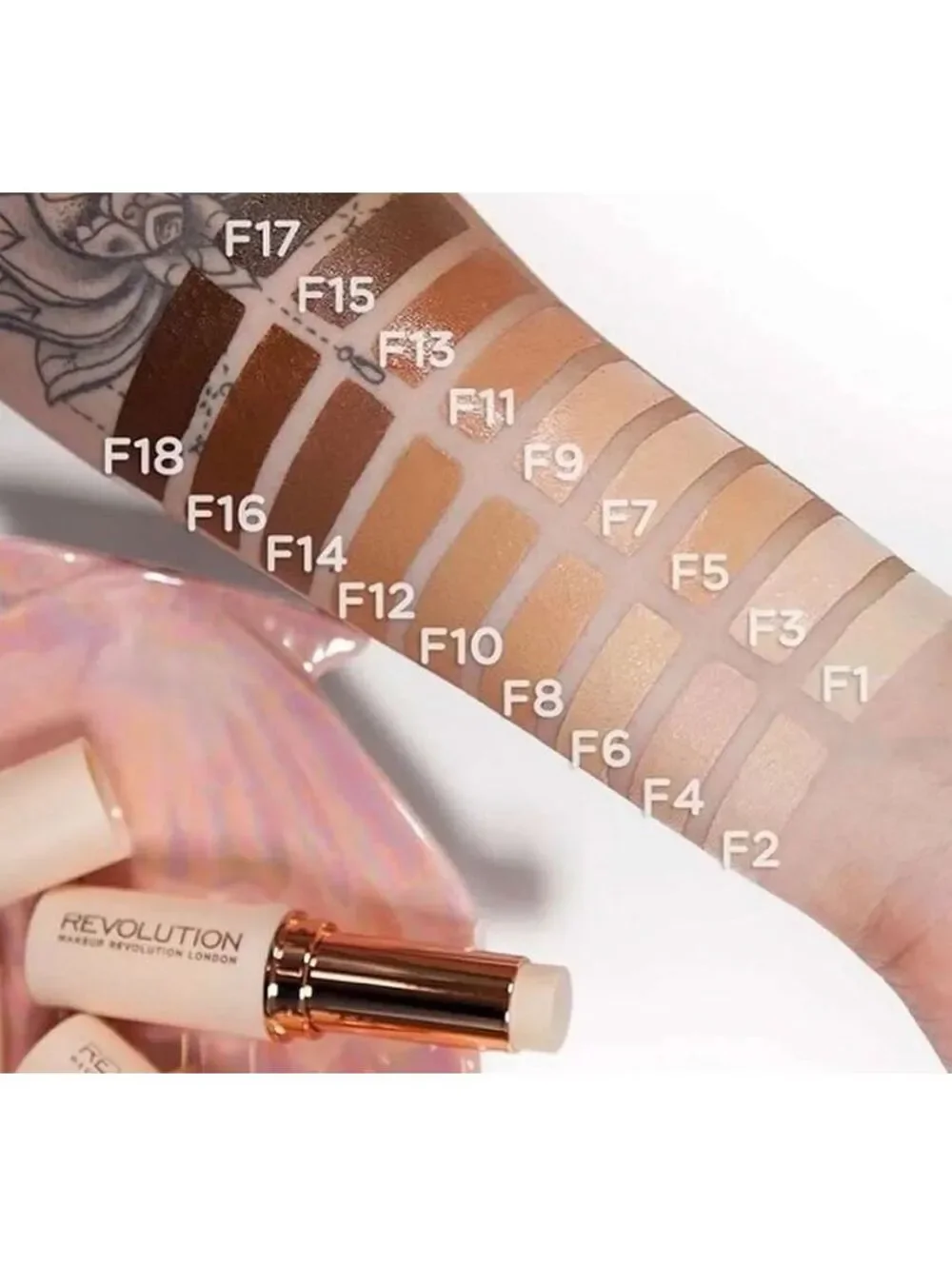 Revolution Fast Base Foundation Concealer stick F15 dark deep rich brown